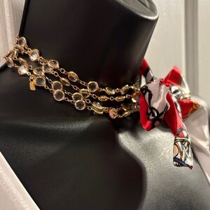 Elegant Gold tone and crystal Women's Necklace